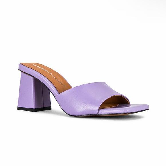 INTENTIONALLY BLANK Purple Mules - Picture 1 of 11